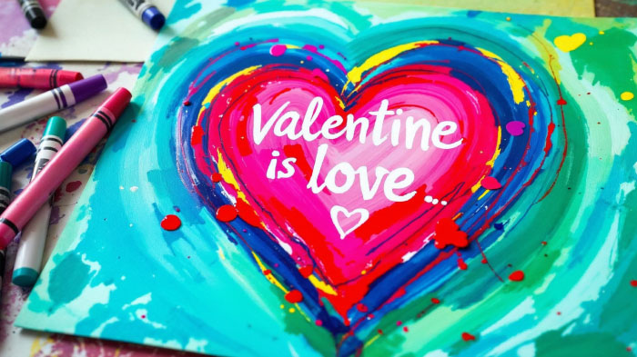 A love note secretly written in white crayon, revealed only when painted over with watercolors.