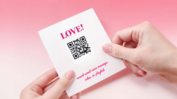 A scannable QR code linking to a heartfelt voice message, video, or playlist, bringing you closer with every listen.