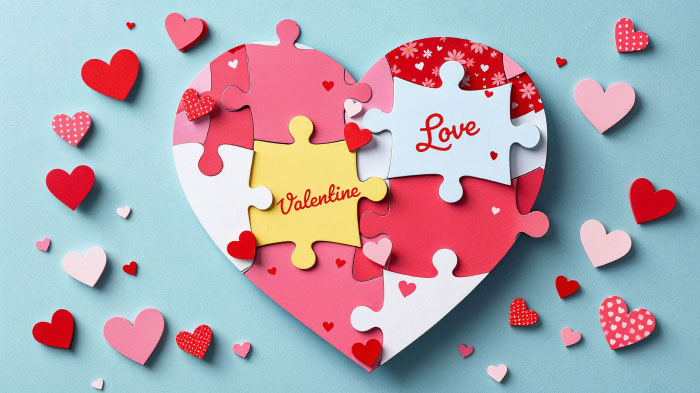 A unique Valentine’s card with detachable puzzle pieces, making love feel like a fun and heartfelt game to solve together.