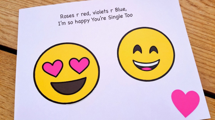 A card full of fun emojis paired with witty messages, adding a modern and relatable touch to your love note.