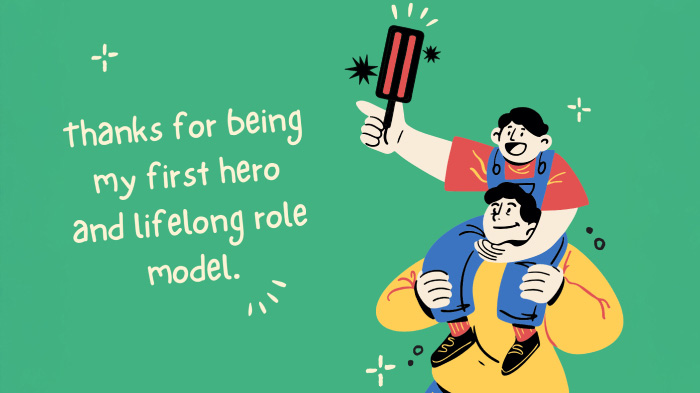 A Father’s Day card from a son with a father-son illustration and a message.