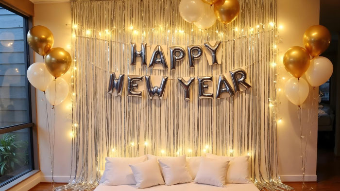 some people are designing the New Year backdrop