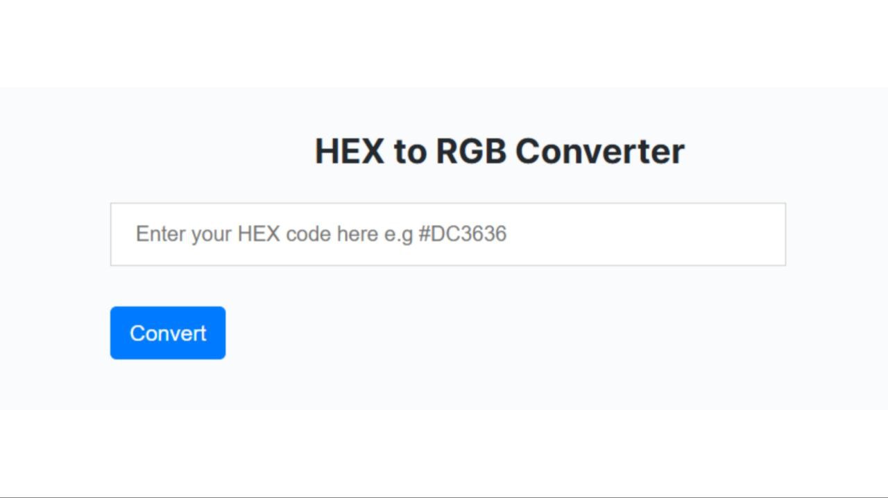 A screenshot of a hex to RGB converter screen.