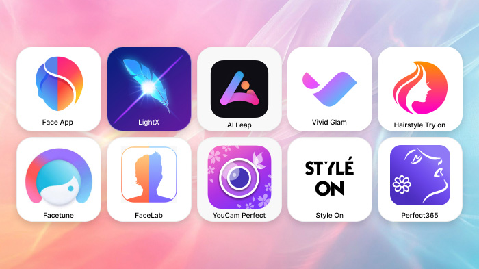 A collage of the logos of 10 apps displayed together.