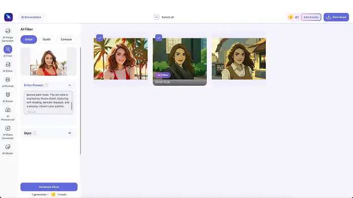 A screenshot of the image “Download” button in LightX.