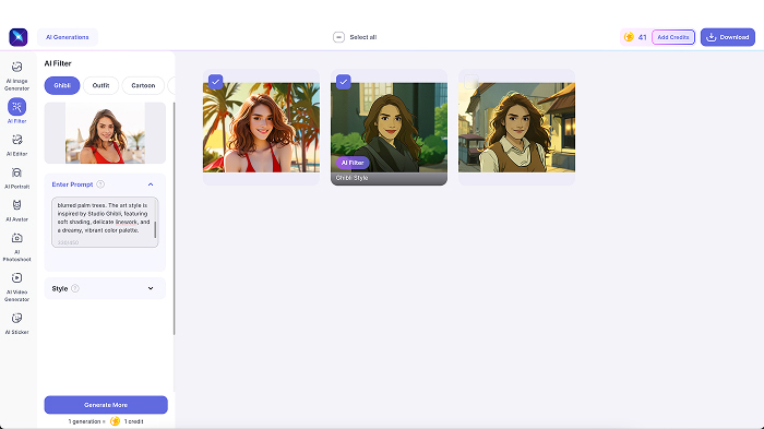 A screenshot of the image “Download” button in LightX.