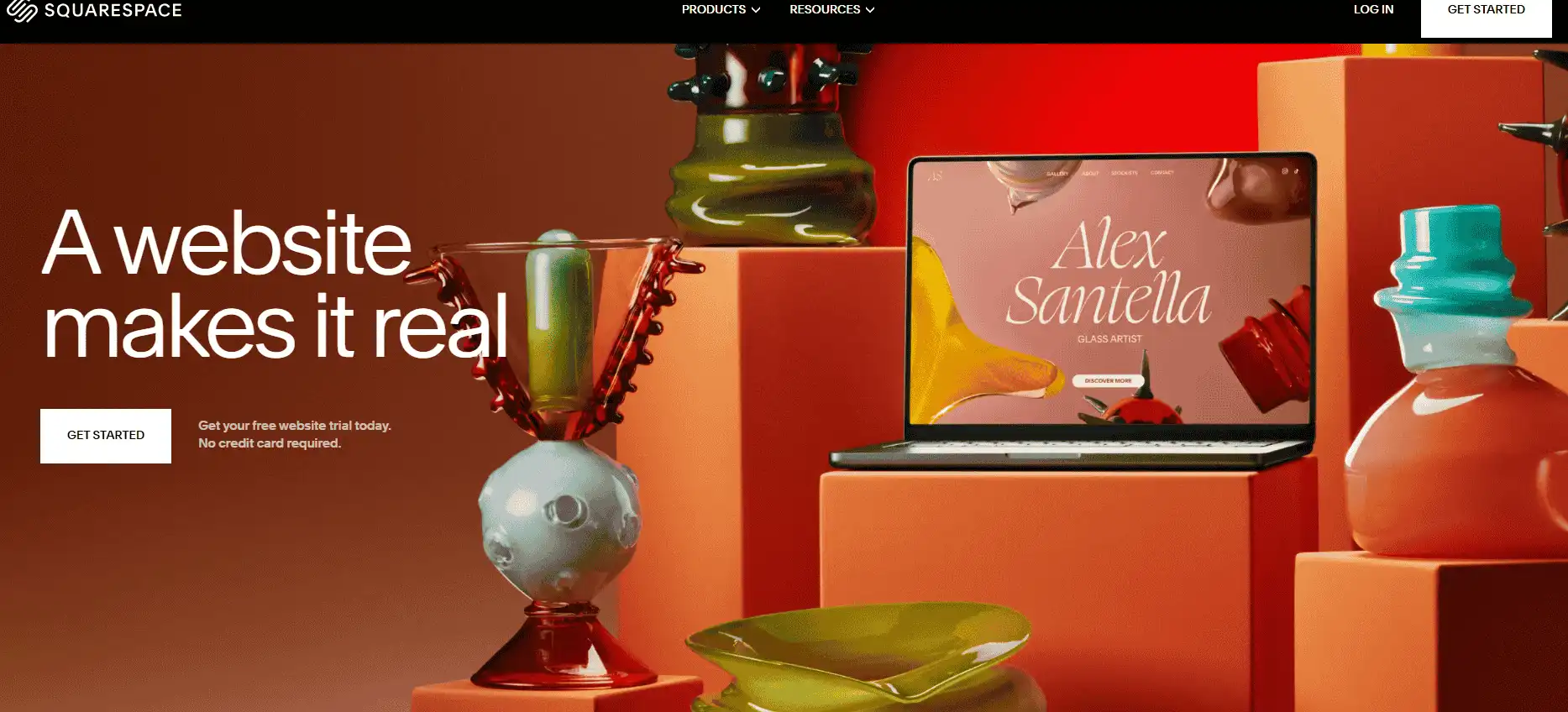 A screenshot of Squarespace homepage