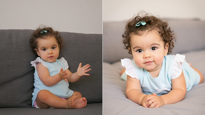 Before: dull baby photo, After: bright and magical AI-enhanced shot