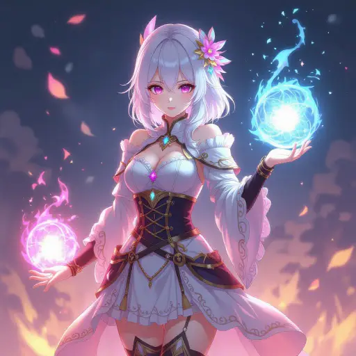 Fantasy anime character portrait with glowing magical effects.